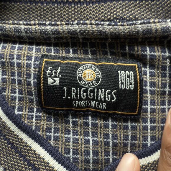 Vintage J. Riggings Sweater Vest Adult Extra Large Green Beige Argyle 90s Mens - Picture 2 of 7